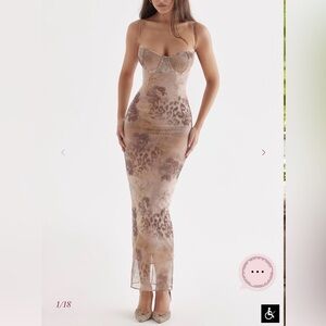 House of CB cream floral print maxi dress